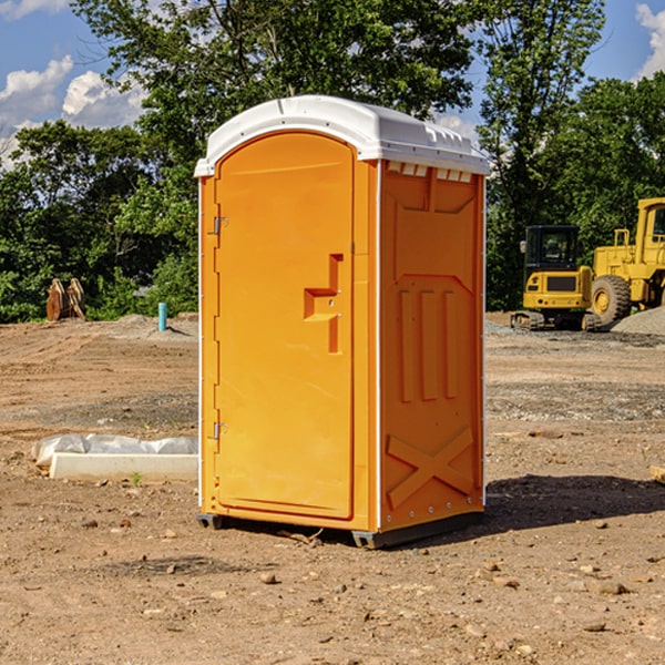 how often are the porta potties cleaned and serviced during a rental period in Rushford Village MN